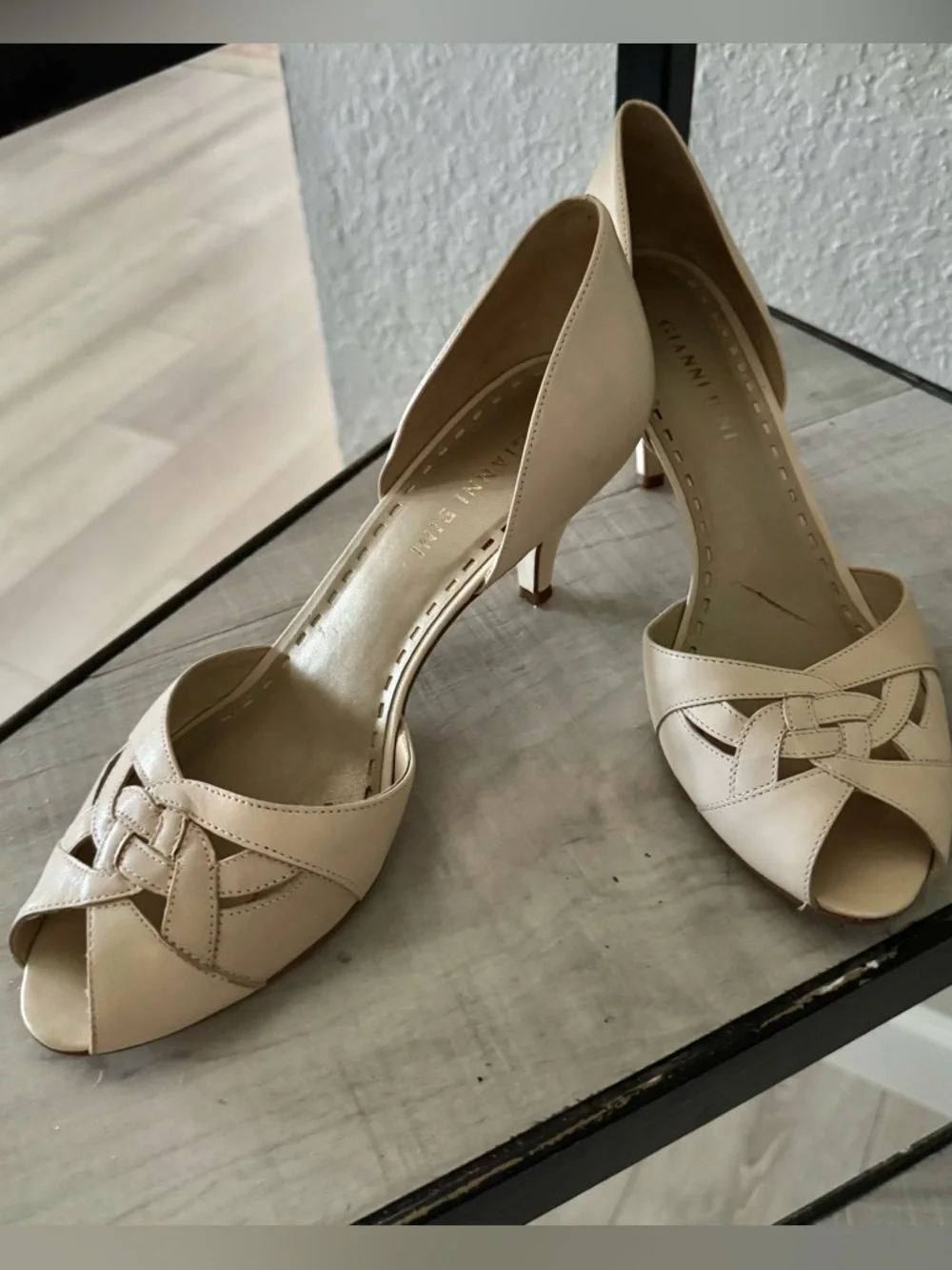 Gianni Bini Braided d’Orsay Peep Toe Nude Pump - Picture 1 of 10